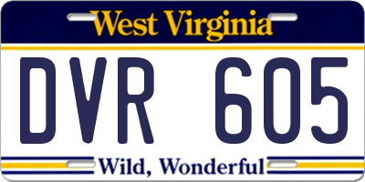 WV license plate DVR605