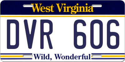 WV license plate DVR606