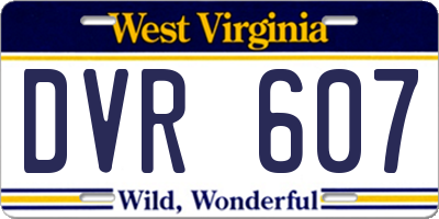 WV license plate DVR607