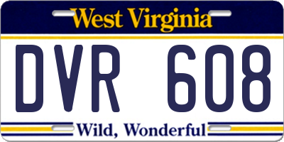 WV license plate DVR608