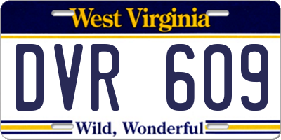 WV license plate DVR609