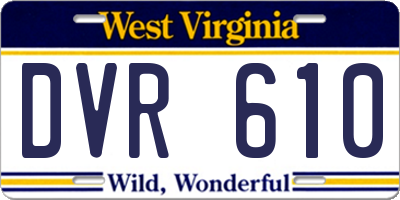 WV license plate DVR610