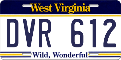 WV license plate DVR612