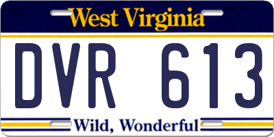 WV license plate DVR613