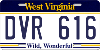 WV license plate DVR616