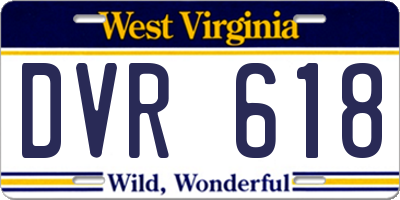WV license plate DVR618