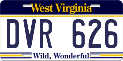 WV license plate DVR626