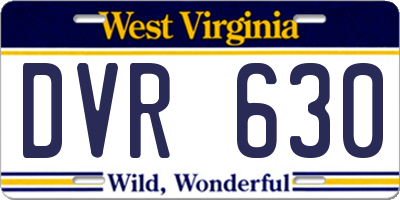 WV license plate DVR630