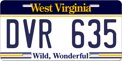 WV license plate DVR635