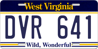 WV license plate DVR641