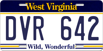 WV license plate DVR642