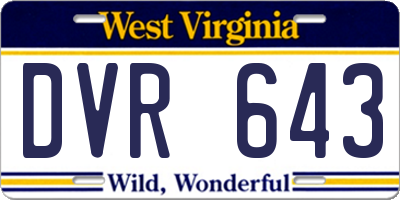 WV license plate DVR643