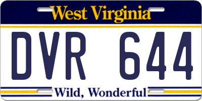 WV license plate DVR644