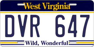 WV license plate DVR647
