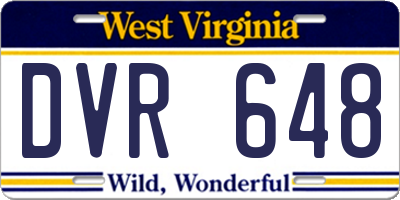 WV license plate DVR648