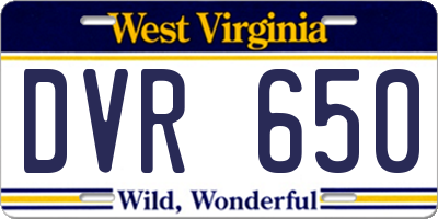 WV license plate DVR650