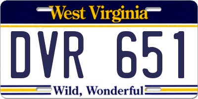 WV license plate DVR651