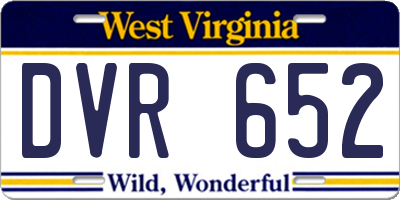 WV license plate DVR652