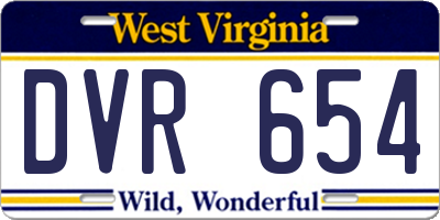 WV license plate DVR654