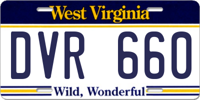 WV license plate DVR660