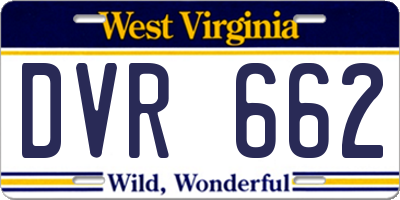WV license plate DVR662