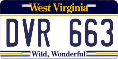 WV license plate DVR663