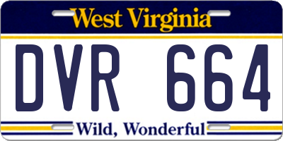 WV license plate DVR664