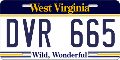 WV license plate DVR665