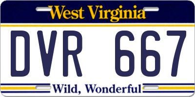 WV license plate DVR667