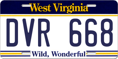 WV license plate DVR668