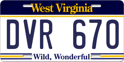 WV license plate DVR670