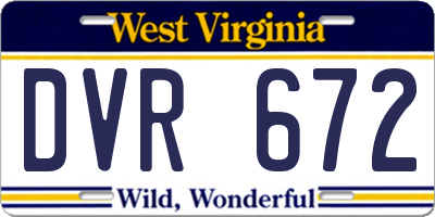 WV license plate DVR672