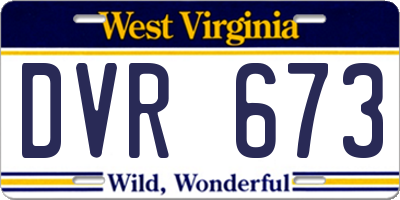 WV license plate DVR673