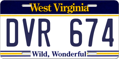 WV license plate DVR674