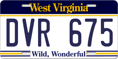 WV license plate DVR675