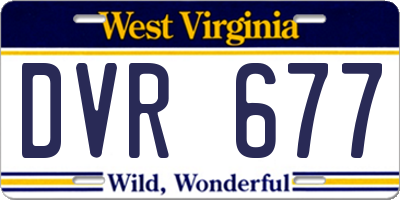 WV license plate DVR677