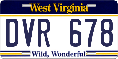 WV license plate DVR678