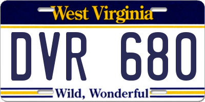 WV license plate DVR680