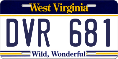 WV license plate DVR681