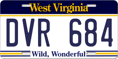 WV license plate DVR684