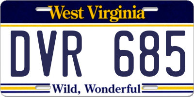 WV license plate DVR685