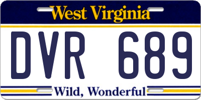 WV license plate DVR689
