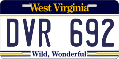 WV license plate DVR692