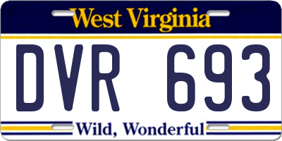 WV license plate DVR693