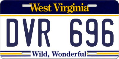 WV license plate DVR696