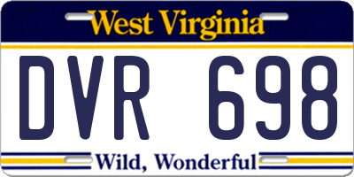 WV license plate DVR698