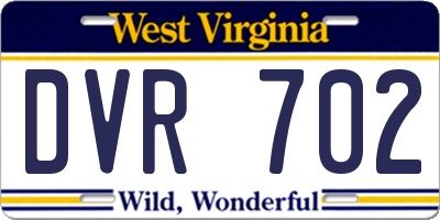 WV license plate DVR702