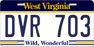 WV license plate DVR703