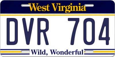 WV license plate DVR704