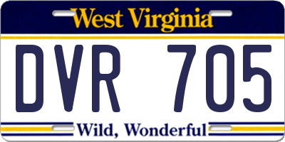 WV license plate DVR705